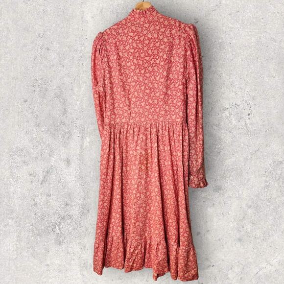 Vintage Priscilla Cottage Core Prairie Dress Pink Cottagecore Boho 1970s - Picture 2 of 11